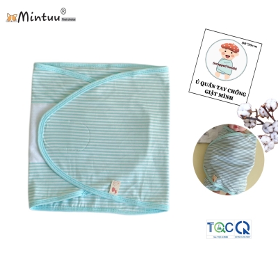 Ủ quấn chống giật mình bé sơ sinh vải visco sọc dẻo, thương hiệu MINTUU