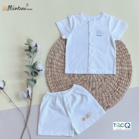 Bộ Quần Áo Cài Thẳng Tay Ngắn MINTUU, chất liệu Cotton 4 Chiều cao cấp