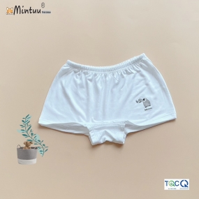 Quần đùi chíp in hình cho bé gái chất liệu vải sợi tre,  thương hiệu MINTUU