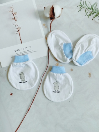 Bao tay chân cho bé sơ sinh cổ bo vải cotton 4 chiều MINTUU