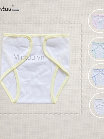 Set  5 tã  dán trắng viền sơ sinh MINTUU