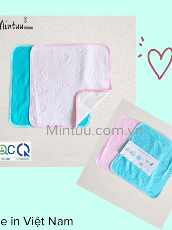 Tấm  lót  chống  thấm  sơ  sinh  MINTUU  vải  cotton  trần  bông