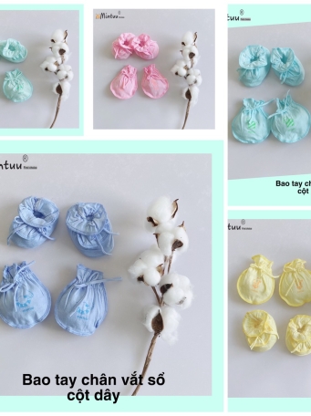 SIÊU SALE - Bao tay chân sơ sinh màu MINTUU vải 100% cotton