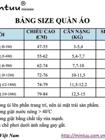 Áo sơ sinh cài giữa tay dài MINUU chất liệu vải sợi tre