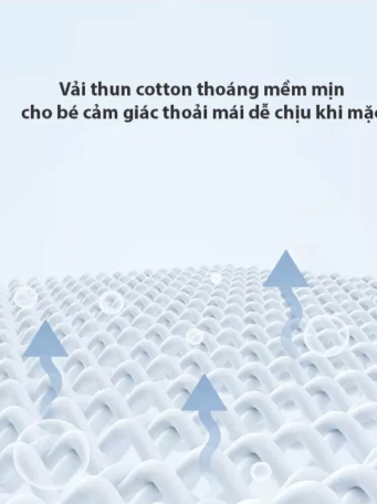 Yếm bấm nút vai in bông thương hiệu MINTUU, chất liệu vải 100% cotton