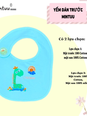 Yếm  ăn  dặm màu dán  vai  cho  bé  sơ  sinh