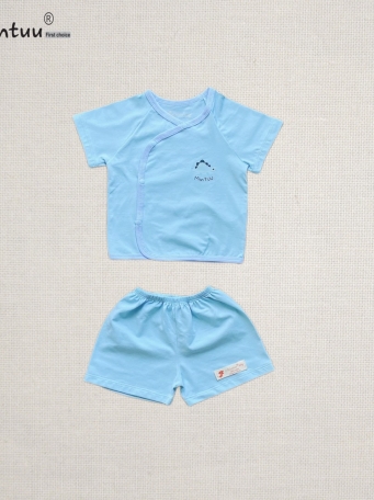 Bộ quần áo cài xéo tay ngắn MINTUU vải 100% cotton 4 chiều
