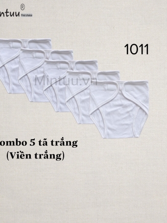 Set  5 tã  dán trắng viền sơ sinh MINTUU