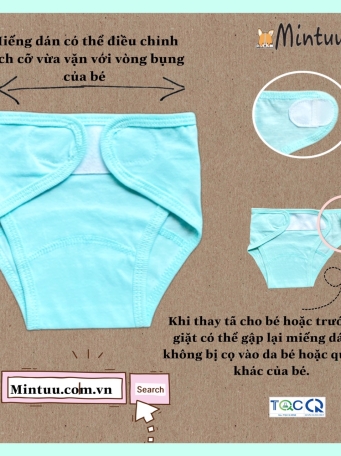 Tã dán màu sơ sinh  viền kan sai MINTUU