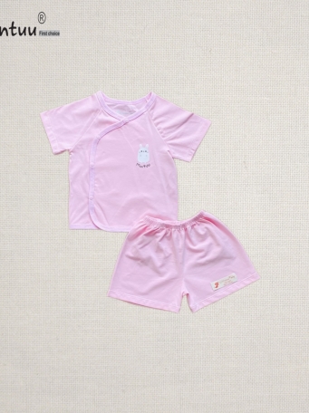 Bộ quần áo cài xéo tay ngắn MINTUU vải 100% cotton 4 chiều