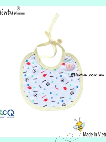 Yếm cột dây sơ sinh in bông MINTUU