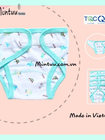 Set  5 tã dán sơ sinh in bông viền kansai  MINTUU