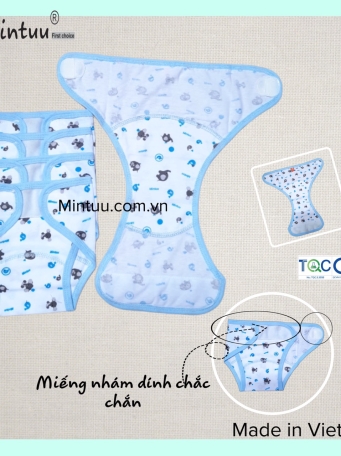 Set  5 tã dán sơ sinh in bông viền kansai  MINTUU