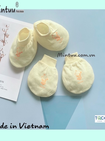Bao  tay  chân  cho  bé  sơ  sinh  màu  cổ  bo MINTUU