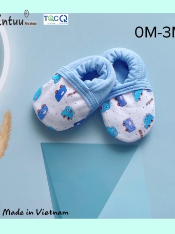 Giày vải cho bé trắng in bông MINTUU