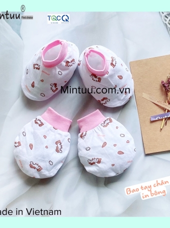 Bao tay chân bo in  bông MINTUU