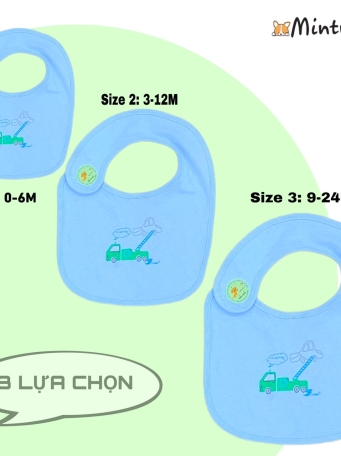 Yếm  ăn  dặm màu dán  vai  cho  bé  sơ  sinh