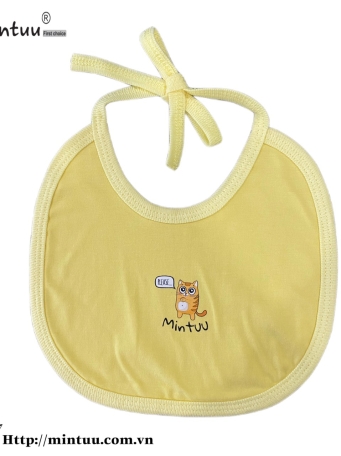 Yếm  ăn  dặm  cột  dây  cho  bé  sơ  sinh  vải  100% cotton  4 chiều | Mintuu.vn