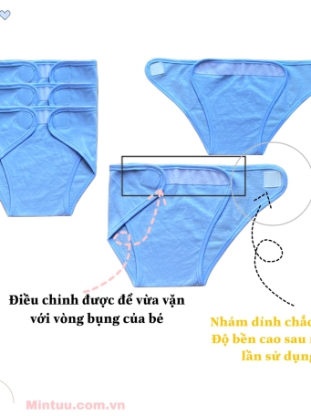 Set  5 tã dán màu sơ  sinh MINTUU
