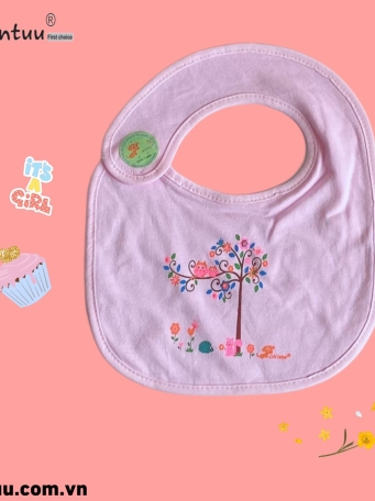 Yếm  ăn  dặm màu dán  vai  cho  bé  sơ  sinh