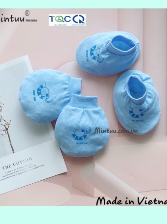 Bao  tay  chân  cho  bé  sơ  sinh  màu  cổ  bo MINTUU