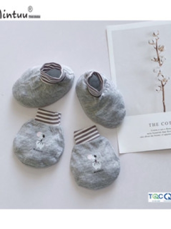 Bộ bao tay chân sơ sinh cổ bo Newborn, cho bé 0-1 tháng,  bé dưới 3.5kg, chất liệu sợi tre mềm mại