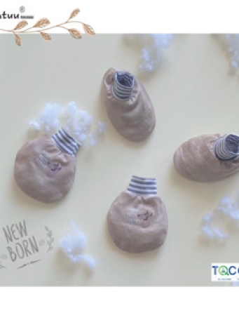 Bộ bao tay chân sơ sinh cổ bo Newborn, cho bé 0-1 tháng,  bé dưới 3.5kg, chất liệu sợi tre mềm mại