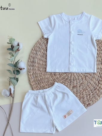 Bộ Quần Áo Cài Thẳng Tay Ngắn MINTUU, chất liệu Cotton 4 Chiều cao cấp