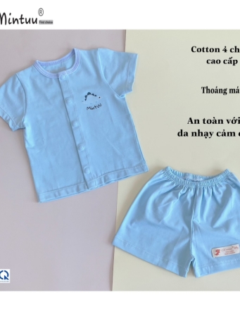 Bộ Quần Áo Cài Thẳng Tay Ngắn MINTUU, chất liệu Cotton 4 Chiều cao cấp