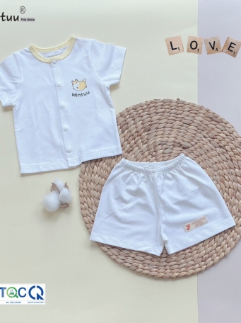 Bộ Quần Áo Cài Thẳng Tay Ngắn MINTUU, chất liệu Cotton 4 Chiều cao cấp