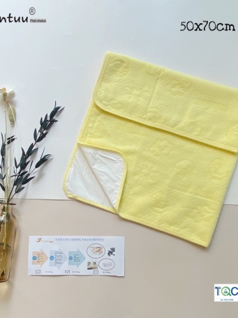 Tấm  lót  chống  thấm  sơ  sinh  MINTUU  vải  cotton  trần  bông