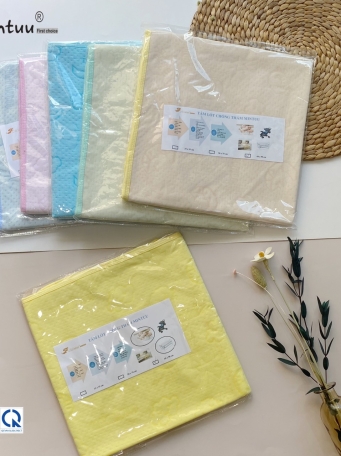 Tấm  lót  chống  thấm  sơ  sinh  MINTUU  vải  cotton  trần  bông