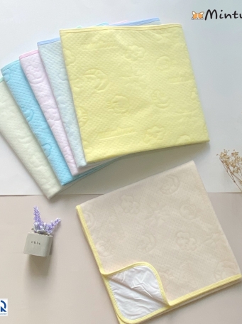 Tấm  lót  chống  thấm  sơ  sinh  MINTUU  vải  cotton  trần  bông