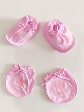 Bao tay chân cột dây màu cho bé MINTUU vải 100% cotton