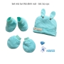 Set  mũ tai thỏ - bao tay  chân  bo  sọc màu cho bé MINTUU Set  mũ tai thỏ - bao tay  chân  bo  sọc màu cho bé MINTUU